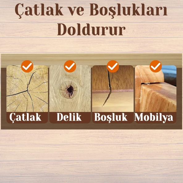 GÜRGEN Renk Ahşap Parke Tamir Macunu Mobilya Masa Dolgu Çatlak Çizik Giderici 125 ML Kullanım Hazır - Resim 4