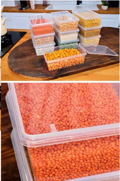 Saklama Kabı 5 Adet 2 Lt Kilitli Dondurucu Mikrodalga Erzak Oyuncak Yemek Kahve Malzeme Gıda Kutusu - Resim 2