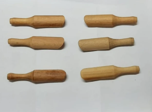 6 lı Ahşap Mini Baharat Küreği 9 Cm - Resim 3