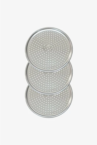 Delikli Çelik Pizza Ve Lahmacun Tepsisi 3 Adet - 3 Boy ürün görseli 1