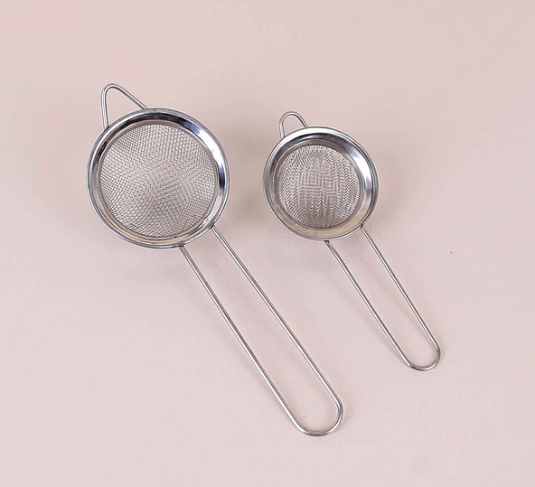 Paslanmaz Çelik Çay Süzgeci Ve Sıvı Yağ Süzgeci 2 li Set ürün görseli 1