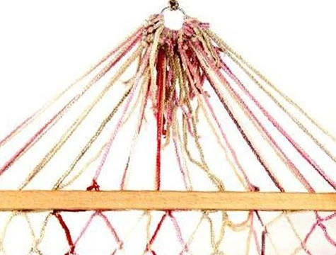 İp Örgülü Ahşap Hamak - Resim 4