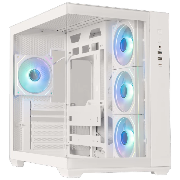 BitFenix AL118850W 80+Bronze Tempered Glass ARGB USB 3.0 ATX Mid Tower Beyaz Kasa BFC-ALB85WWGSW-4A ürün görseli 1