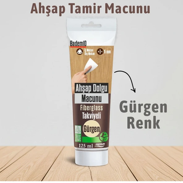 GÜRGEN Renk Ahşap Parke Tamir Macunu Mobilya Masa Dolgu Çatlak Çizik Giderici 125 ML Kullanım Hazır - Resim 2