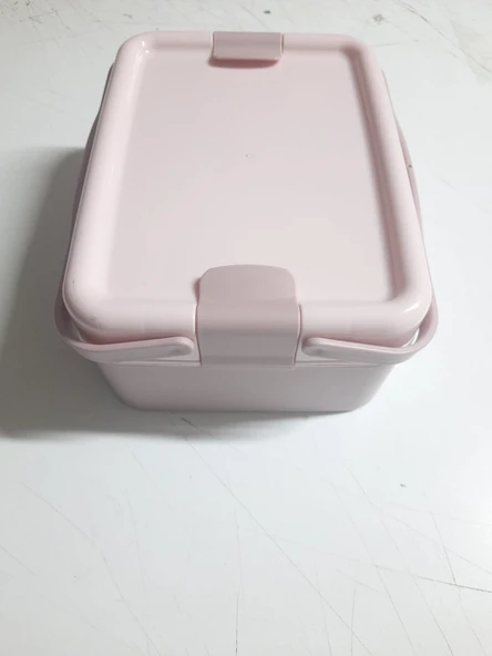 Kulplu Beslenme Kabı  2 Bölmeli Mandallı Diyet Kabı -Çatal Kaşık Dahildir - Resim 5