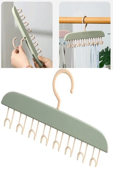 Dolap içi Elbise Askısı 8 Kancalı Dayanıklı Plastik İç Çamaşır Kravat Mayo Askısı - Resim 4