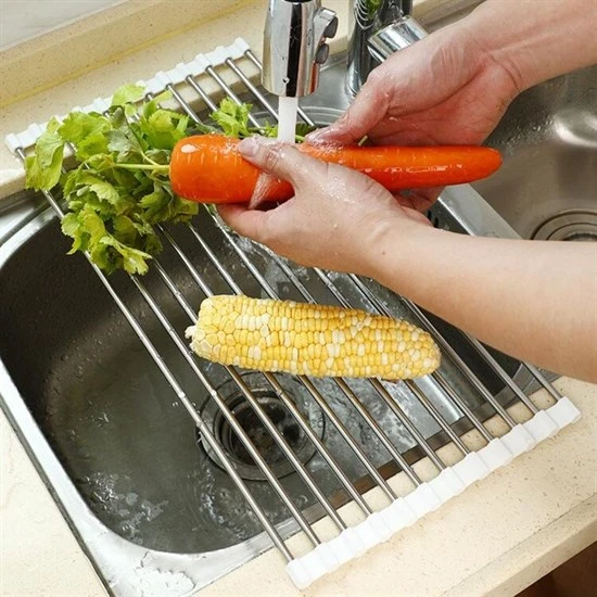 Paslanmaz Katlanır Multi Bulaşıklık - Tabaklık - Kurutmalık- Sebze Yıkama Aparatı - Resim 2