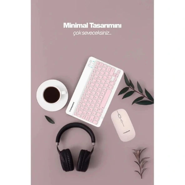 Pembe Kablosuz Klye Ve Mouse Seti - Resim 2