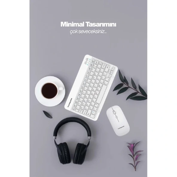 Beyaz Kablosuz Klye Ve Mouse Seti - Resim 2