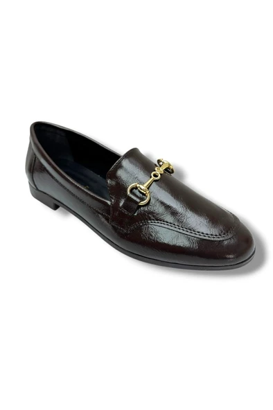 C-Shoes 228-26 Yıkama Cilt Deri İnce Metal Toka Kadın Ayakkabı ürün görseli 1