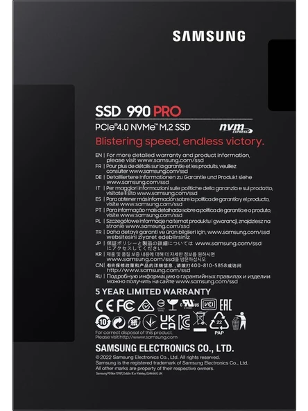 SAMSUNG 2TB 990 PRO 7450/6900MB/s M.2 NVMe MZ-V9P2T0BW (Resmi Distribütör Garantili) ürün görseli 1