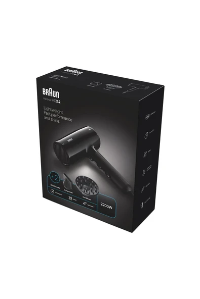 Braun BRHD225E HD2.2 IONTEC Difüzörlü Saç Kurutma Makinesi, 2 Başlıklı, 2200W - Resim 7