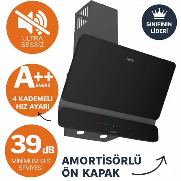 Ferre FryArt&SilentArt-SteamArt Hira Ultra Sessiz Siyah Ankastre Set (D080-SA + QEP64CS + CS205-FA) - Resim 2