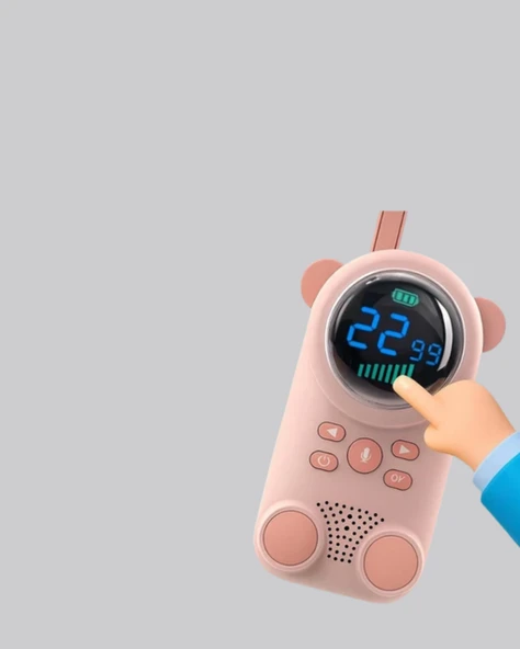 Şarjlı Bebek Telsizi Uzun Mesafe 22 Kanal LCD Ekran VOX Modu 400 mAh - Resim 2