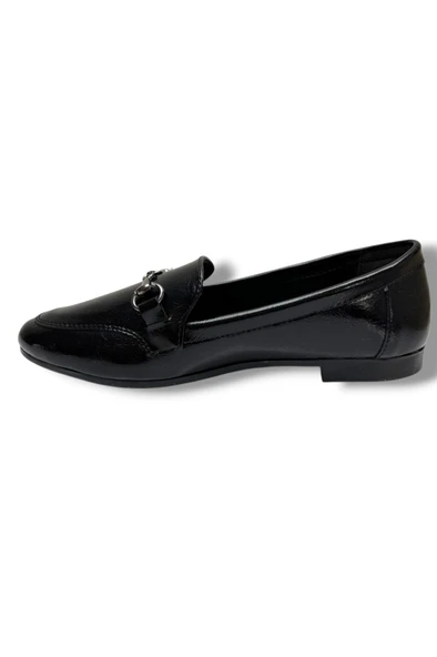 C-Shoes 228-26 Yıkama Cilt Deri İnce Metal Toka Kadın Ayakkabı - Resim 6