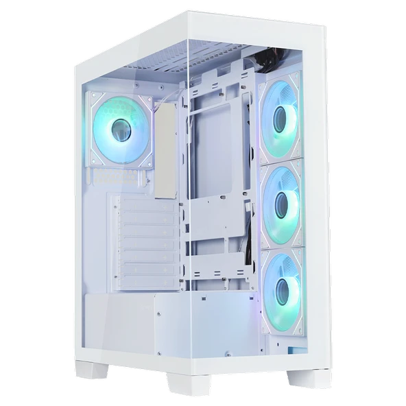 BitFenix W808 850W 80+ Bronze Tempered Glass ARGB USB 3.0 ATX Mid Tower Beyaz Kasa BFC-WB85WWGSW-4A ürün görseli 1