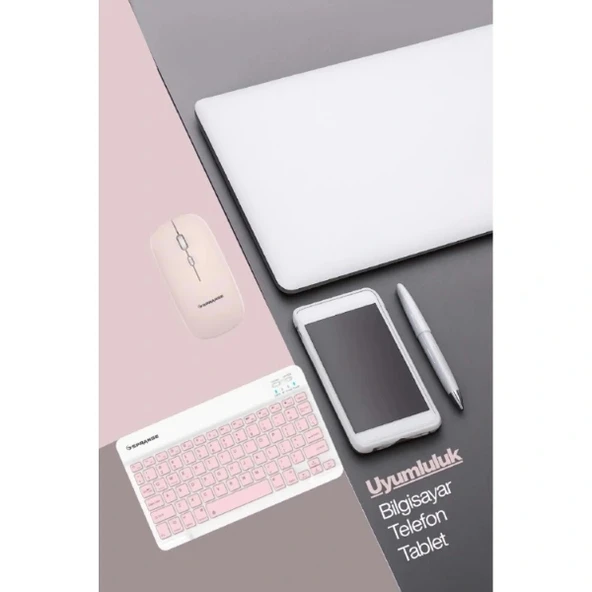 Pembe Kablosuz Klye Ve Mouse Seti - Resim 5