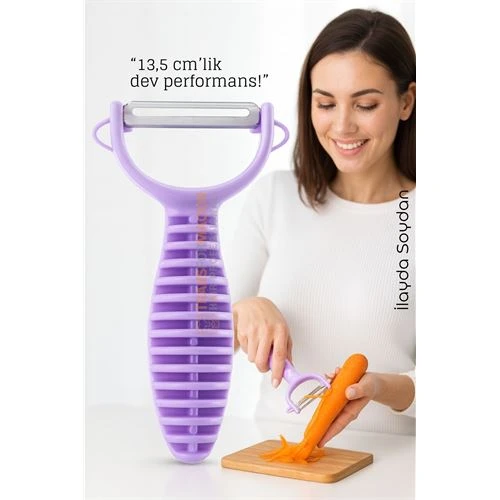 13,5 cm Ergonomik Sebze Soyacağı – Renkli Tasarım, Paslanmaz Bıçaklı, Konforlu Kullanım ürün görseli 1