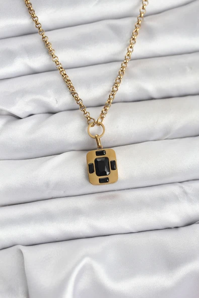 316L Çelik Zincir Gold Renk Vintage Model Kadın Kolye - TJ-BKO10687 ürün görseli 1