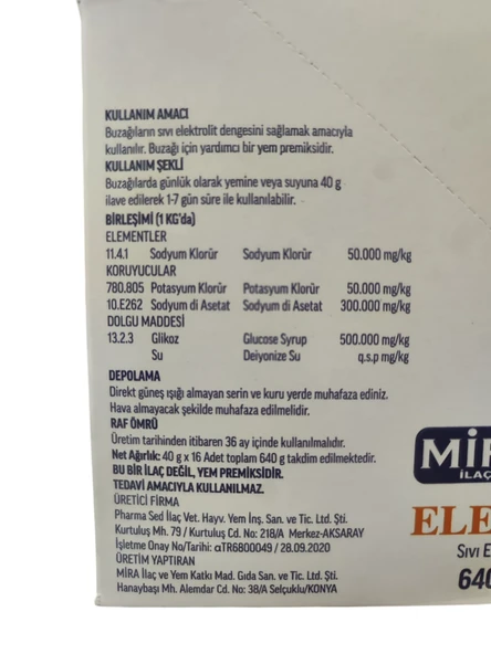 Miray Electrolac 16x40g Sıvı Elektrolit Denge Düzenleyici - Resim 5