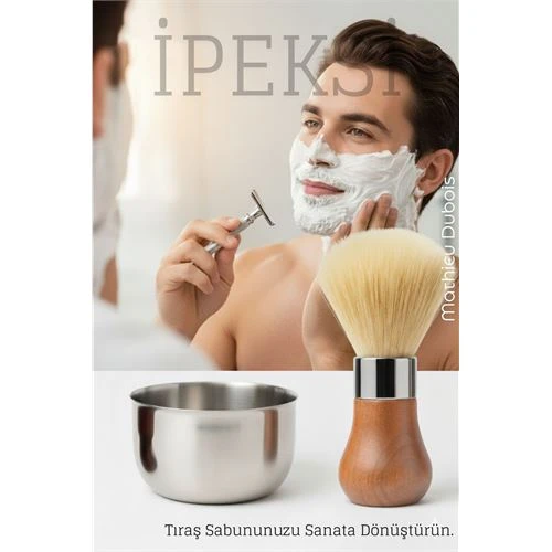 Premium Tıraş Fırçası - Dişbudak Saplı - %70 Domuz Kılı Karışımı | Yoğun Köpük, Pürüzsüz Tıraş ürün görseli 1