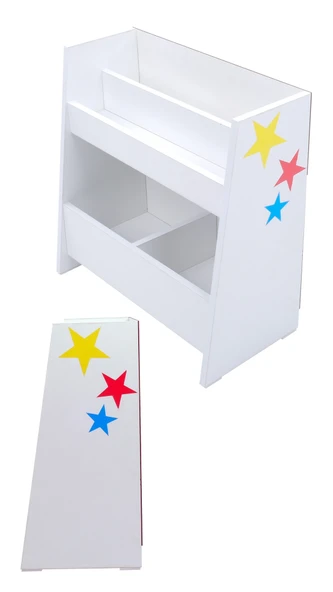 Montessori Ahşap Çok Amaçlı 2 Bölmeli Kitaplık, Düzenleyici - Resim 4