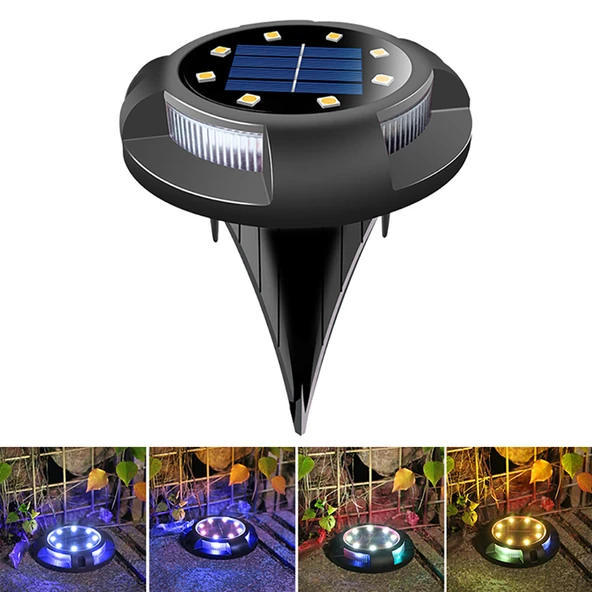 4 lü Solar Panelli Kazıklı Zemin Solar Ledi 8+4 Led RGB ürün görseli 1