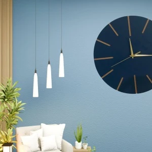 Ahşap Minimal Dekoratif Duvar Saati - 33x33 Cm Lacivert ürün görseli 1