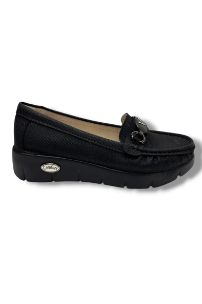 C-Shoes SL420-26 Baskı Kot Deri V Toka Comfort Kadın Ayakkabı - Resim 2