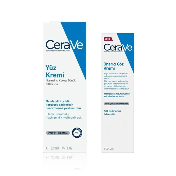 Cerave Onarıcı Göz Kremi 14 Ml Ve Yüz Kremi 52 Ml Set ürün görseli 1