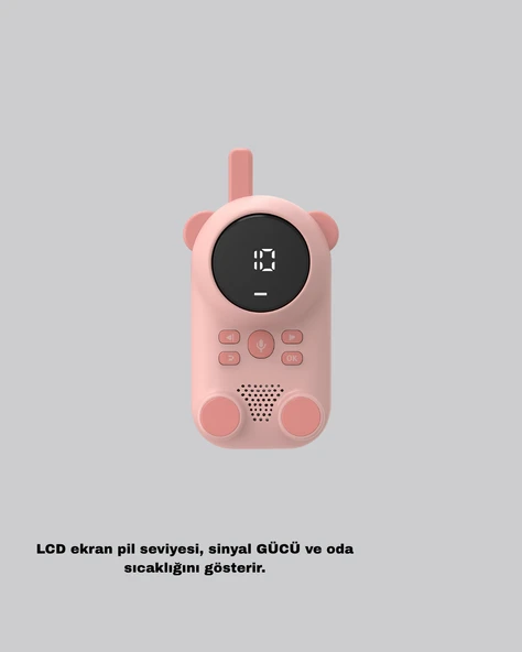 Şarjlı Bebek Telsizi Uzun Mesafe 22 Kanal LCD Ekran VOX Modu 400 mAh - Resim 5