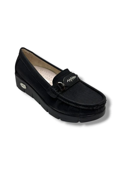 C-Shoes SL422-26 Baskı Kot Deri Zikzak Taşlı Toka Comfort Kadın Ayakkabı ürün görseli 1