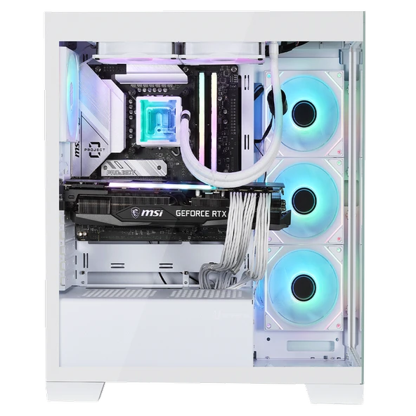 BitFenix W808 850W 80+ Bronze Tempered Glass ARGB USB 3.0 ATX Mid Tower Beyaz Kasa BFC-WB85WWGSW-4A - Resim 5