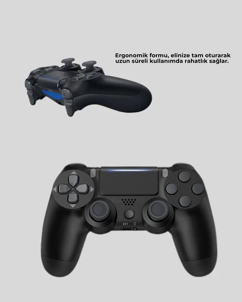 Kablosuz PS4 Oyun Kolu Çift Motor Titreşimli Uzun Bataryalı - Resim 4