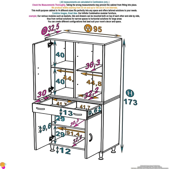 Eliusta  Luma Kapaklı & Çekmeceli Banyo Dolabı 95 cm Genişlikte Beyaz Dolap 95x173x32,5 cm Depolama Dolabı - Resim 2