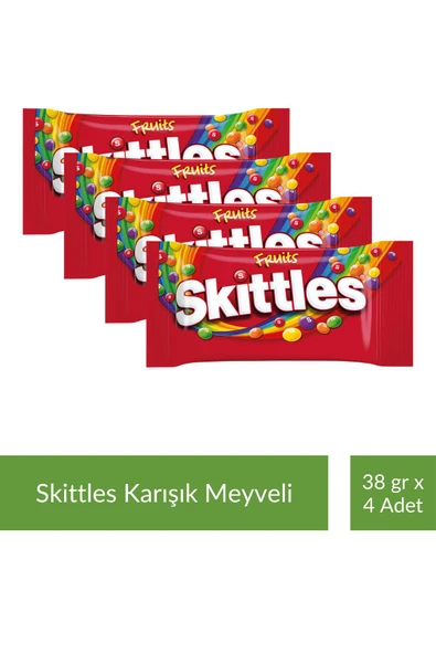 M&M's Skittles Karışık Meyveli Draje 38 gr x 4 Adet ürün görseli 1