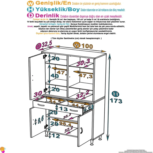 Eliusta  Line Beyaz 100 cm Banyo Dolabı Çok Bölmeli Banyo Düzenleyici Dolap 4 Kapaklı 4 Raflı 100x173x32,5 cm - Resim 2