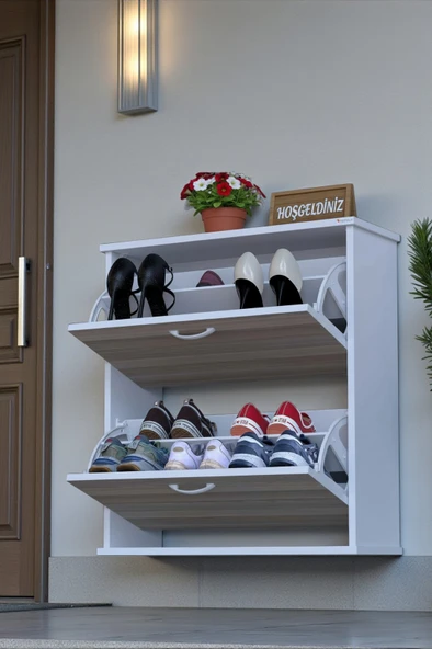 Eliusta  Narel Cordoba Renk Kapı Önü Ayakkabılık 72 cm Genişlik Dış Mekan Asma Ayakkabılık 72 x 78 x 26 cm ürün görseli 1