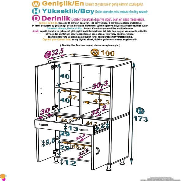 Eliusta  Luma Kapaklı & Çekmeceli Banyo Dolabı 100 cm Genişlikte Beyaz Dolap 100x173x32,5 cm Depolama Dolabı - Resim 2