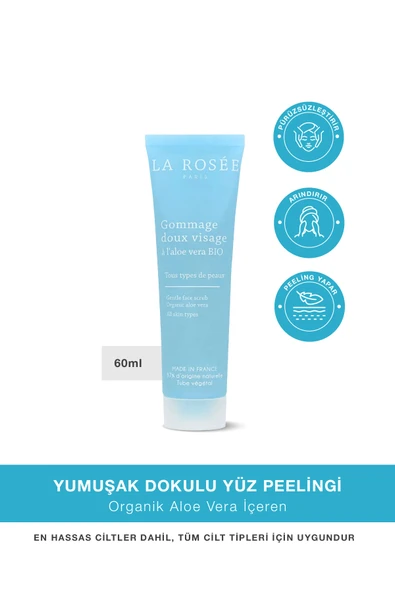 LA ROSEE PARİS YUMUŞAK DOKULU YÜZ PEELİNGİ Organik Aloe Vera İçeren - 60 mL ürün görseli 1