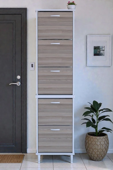 Eliusta  Store Ayaklı Cordoba Ayakkabılık 52 cm Kapı Önü/Giyim Odası/Antre Uyumlu Ayakkabılık 52x205x26 cm ürün görseli 1