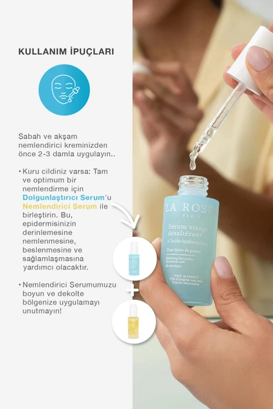 LA ROSEE PARİS NEMLENDİRİCİ YÜZ SERUMU Hyaluronic Asit İçeren - 30 mL - Resim 3