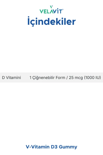 VELAVİT V-Vitamin D3 Gummy - Resim 2