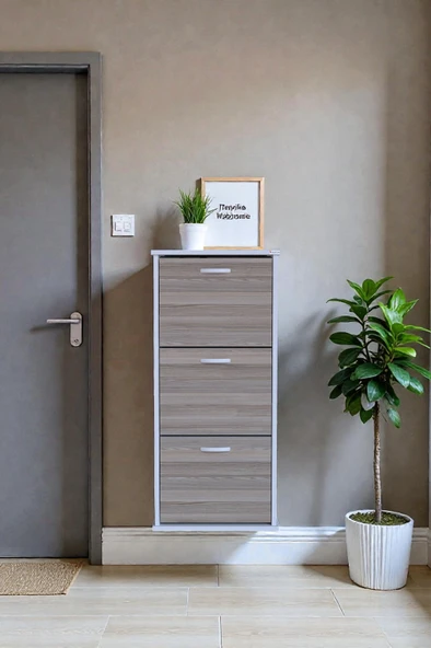 Eliusta  Soren 3 Düşer Kapaklı 52 cm Cordoba Ayakkabılık 52x114x26 cm Asma 6 Bölmeli Ayakkabılık ürün görseli 1