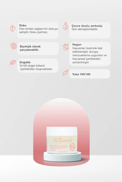 LA ROSEE PARİS Mon Petit Sos Onarici Balsam Bitkisel Yağlar Ve Bal Mumu İçeren 20 G - Resim 2