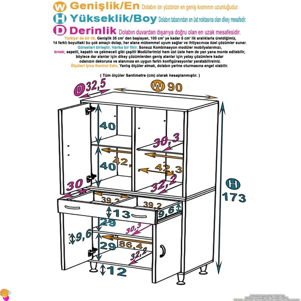 Eliusta  Luma Kapaklı & Çekmeceli Banyo Dolabı 90 cm Genişlikte Beyaz Dolap 90x173x32,5 cm Depolama Dolabı - Resim 2