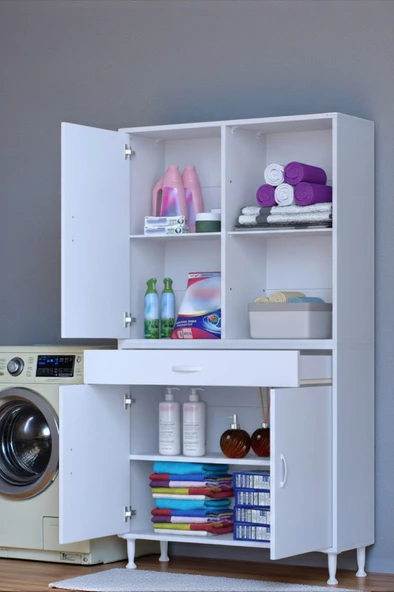 Eliusta  Vellum Beyaz Dolap 100x173x32,5 cm Ebatlarında Çok Fonksiyonlu 100 cm Genişlikte Banyo Dolabı ürün görseli 1