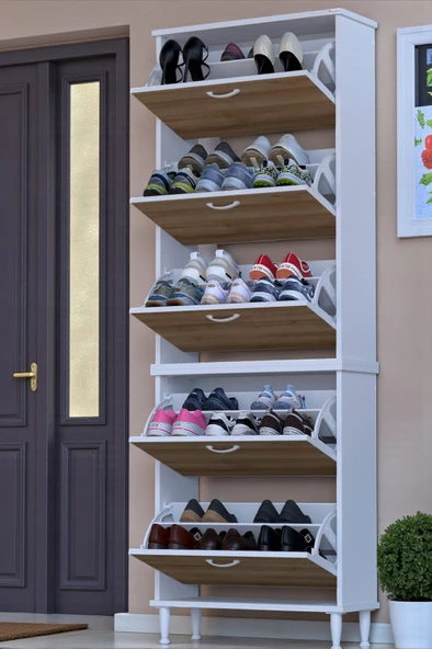 Eliusta  Cover 72 Cm Ayakkabılık Dış Kapı/Koridor/Giyim Odası Uygun Meşe Renk 72x205x26 cm Ayakkabılık ürün görseli 1