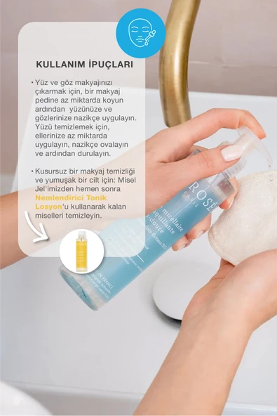 LA ROSEE PARİS MAKYAJ TEMİZLEYİCİ MİSEL JEL Organik Çiçek Solüsyonları İçeren - 195 mL - Resim 3