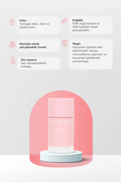 LA ROSEE PARİS 3'ü 1 ARADA YENİLEYECİ STİCK MASKE Beyaz Kil İçeren - 75 mL - Resim 2